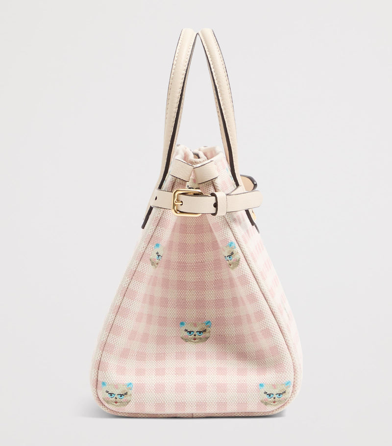 Valentino Garavani Antibes small cotton-linen tote bag, imported from the UK
