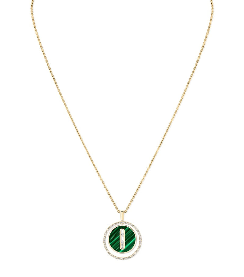Messika Lucky Move necklace yellow gold diamond malachite - British product