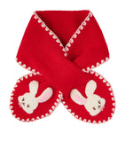 Miki House wool-blend knit bunny scarf, imported from the UK