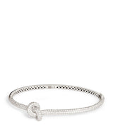 Harrods Engelbert Legacy Knot White Gold and Diamond Bangle- Buy online at McGrocer