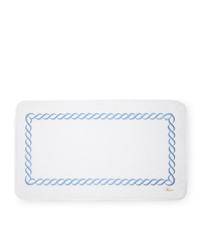 Pratesi Cotton Treccia bath mat 50cm x 90cm, imported from the UK