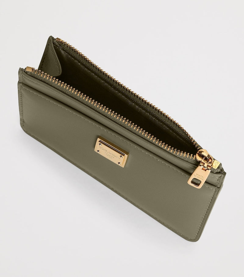 Dolce&Gabbana calfskin card holder with gold-tone plate - British product