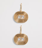 Valentino Garavani VLogo drop earrings with pavé crystals, imported from the UK