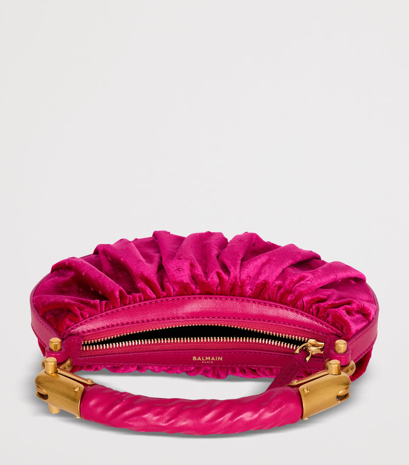 Balmain mini top-handle bag Ebene half-moon, imported from the UK