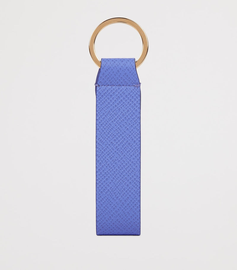 Smythson Panama keyring in calfskin leather (British brand)