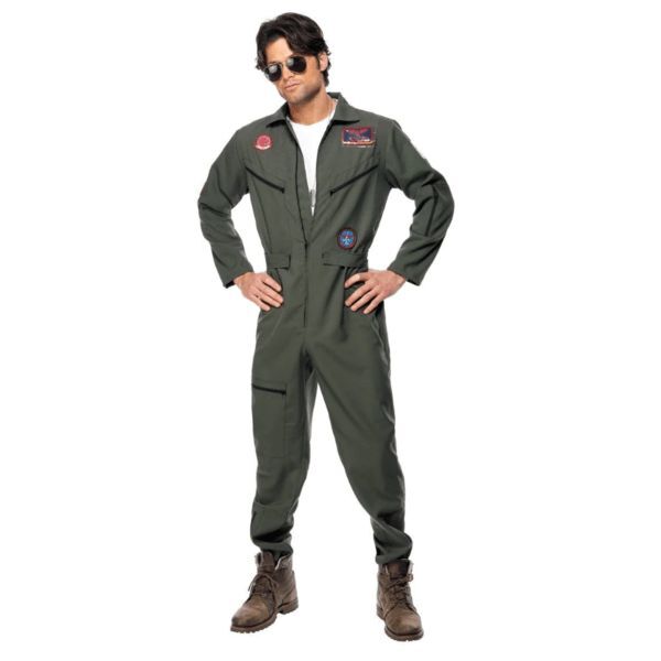 Smiffys Top Gun costume large with jumpsuit and glasses - British product