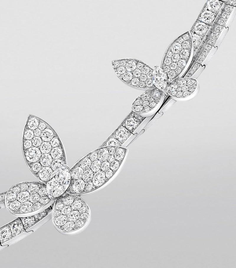 Graff white gold diamond butterfly necklace 43cm, UK version