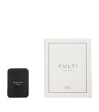 Culti Milano Tessuto car diffuser with cassis leaf, cotton flowers, and musk - British product