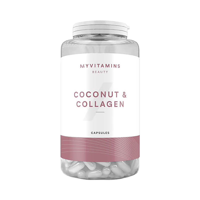 Myvitamins collagen capsules coconut 180 count, imported from the UK