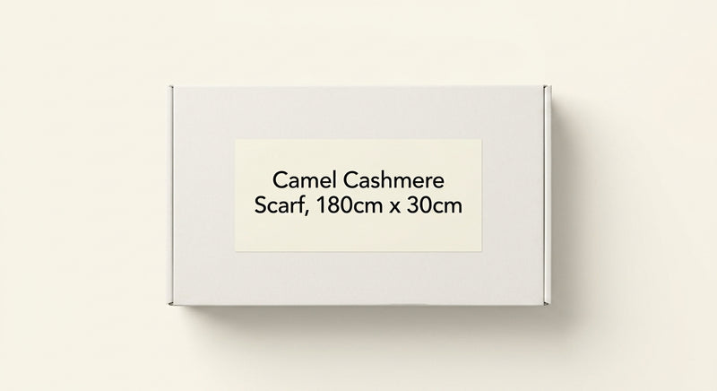 Mulberry merino wool scarf in camel, imported from the UK
