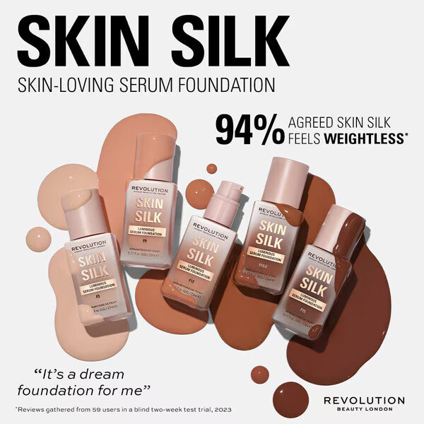 Revolution Skin Silk Serum Foundation F10, imported from the UK