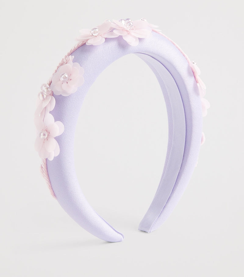 Self-Portrait Kids embellished headband with sequins and pearls (British brand)