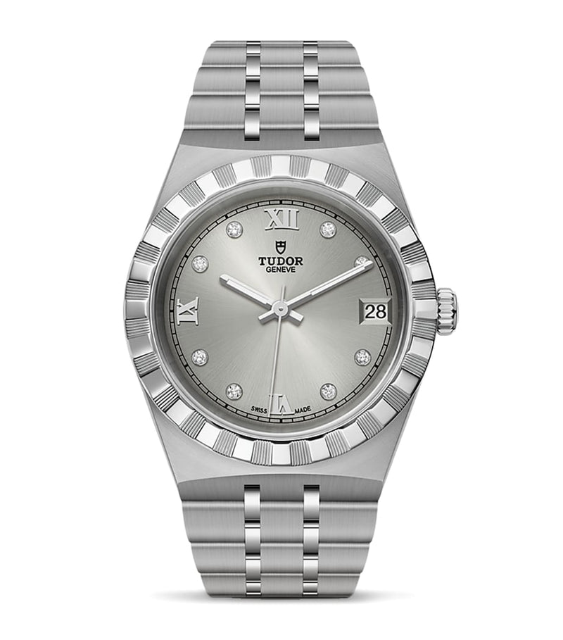 TUDOR Stainless Steel Diamond Royal Watch 34mm (British brand)