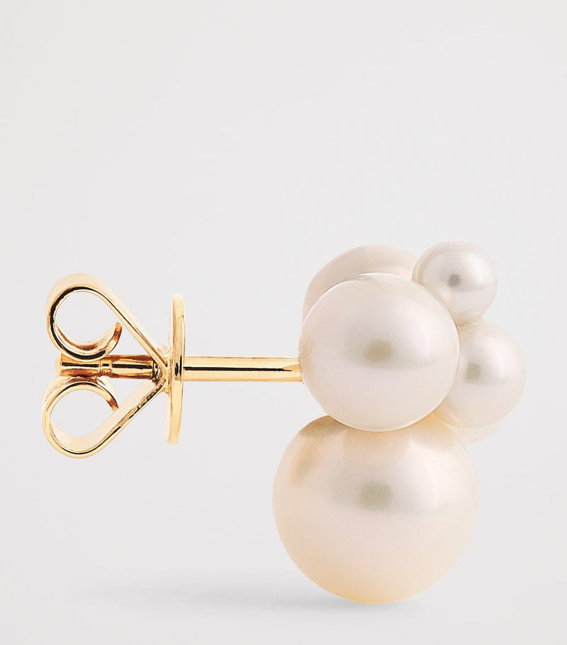 Sophie Bille Brahe Bisou single earring yellow gold pearls, imported from the UK