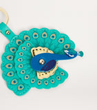 Harrods leather peacock keyring, UK version