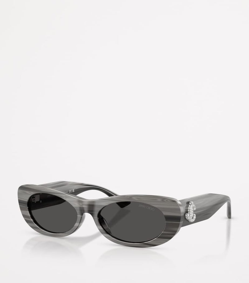 Jimmy Choo oval logo sunglasses grey acetate (British brand)