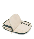 Wolf embroidered Zoe zip-up jewellery case (British brand)