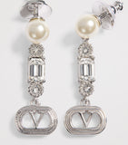 Valentino Garavani VLogo crystal ovalette earrings (British brand)