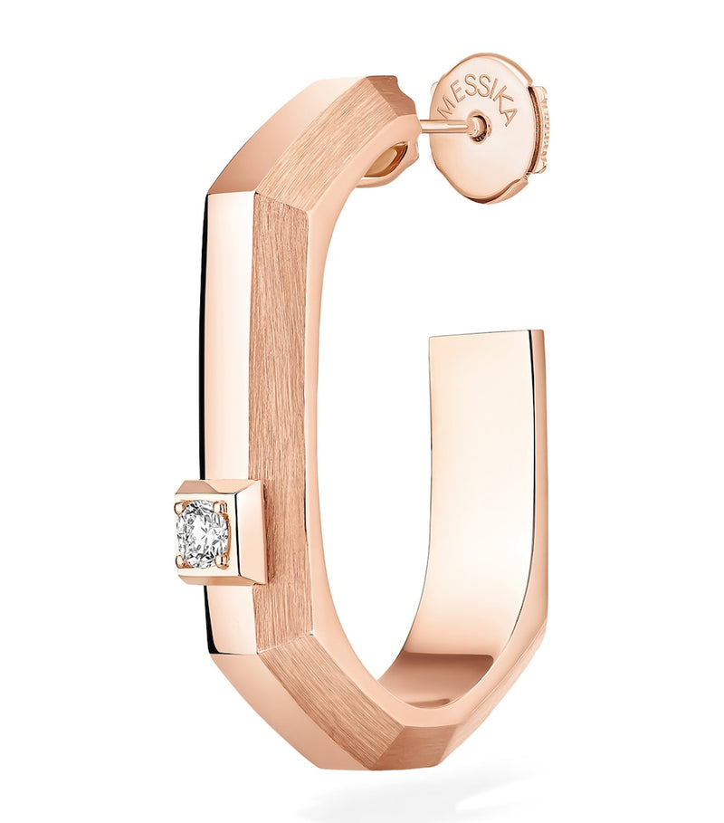 Messika Modernist rose gold diamond hoop earring 0.03ct - British product