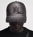AMIRI Logo Script Baseball Cap in cotton trucker style (British brand)