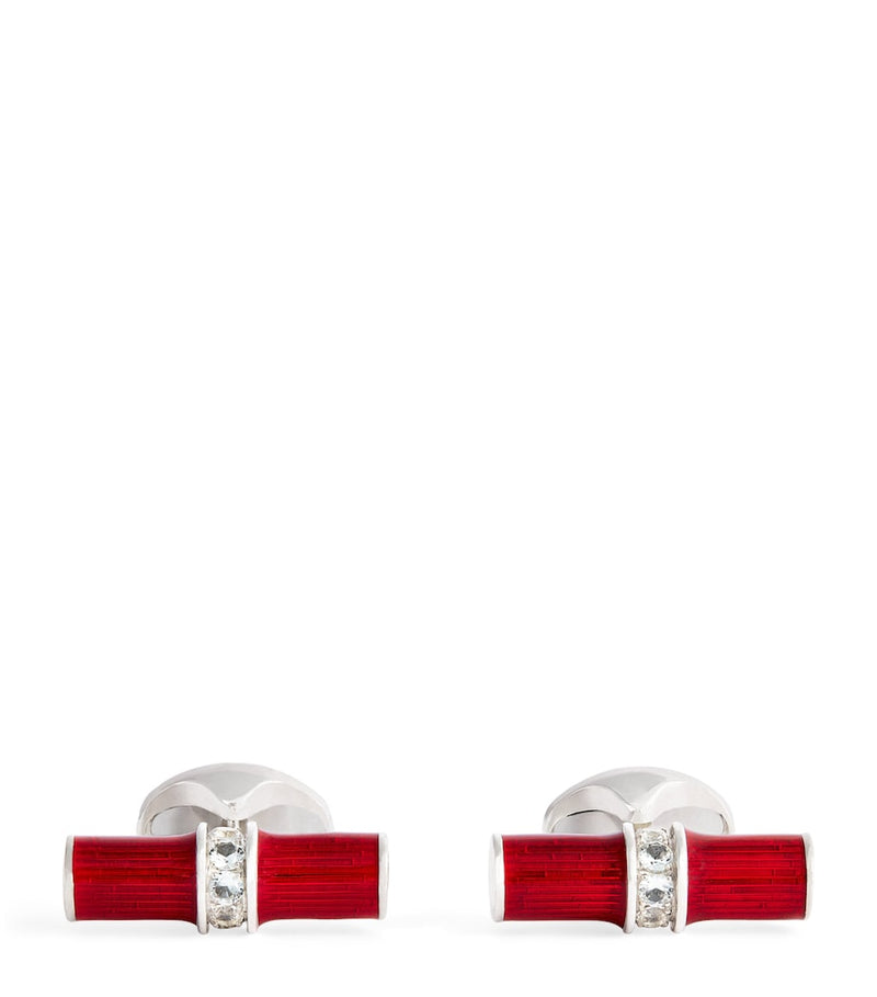 Deakin & Francis sterling silver spinel cufflinks 2.4cm - British product