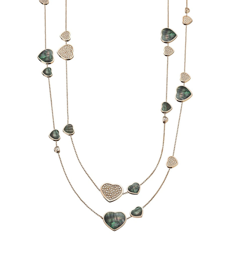 Chopard Happy Hearts sautoir necklace in rose gold with diamonds (British brand)