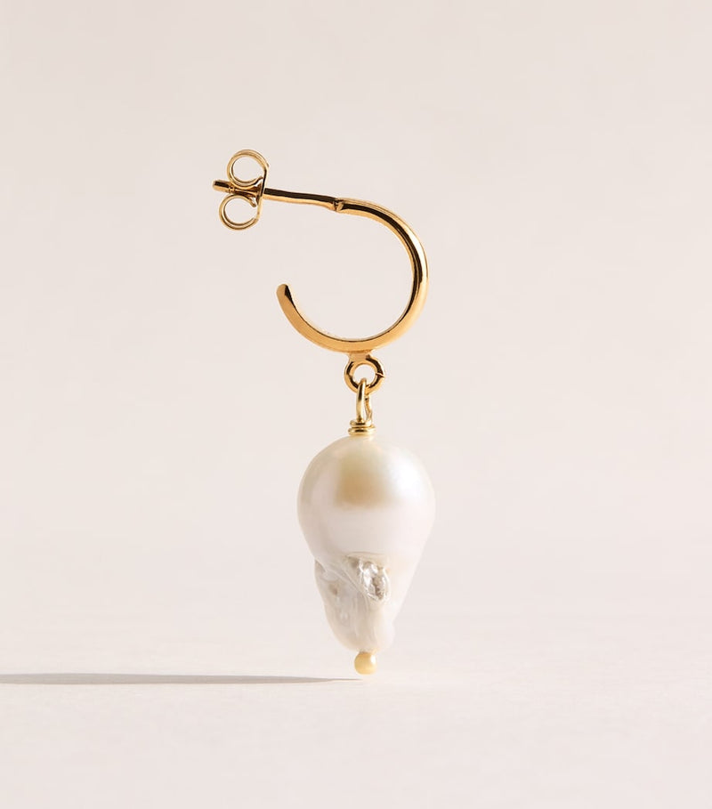 Hermina Athens hoop earrings gold-plated freshwater pearl - British product