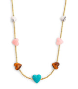 Harrods Emily P. Wheeler Yellow Gold and Mixed Stone Heart Canyon Necklace- Buy online at McGrocer