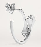 Marli New York small white gold diamond Cleo hoop earrings, UK version