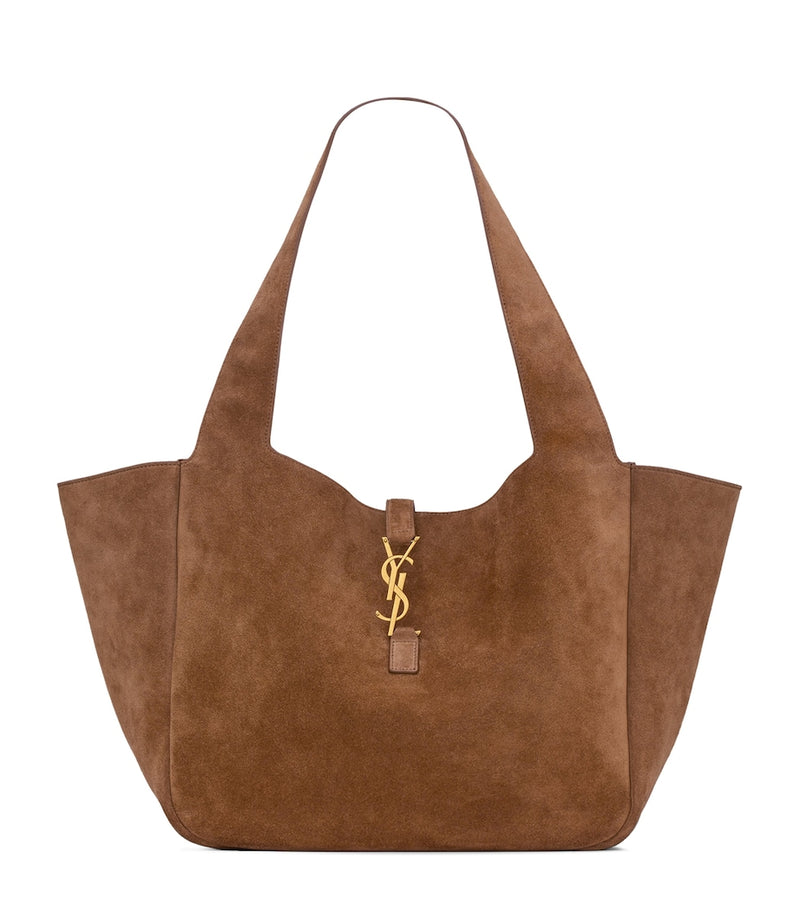 Saint Laurent Bea shoulder bag in suede with gold monogram (British brand)