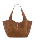 Saint Laurent Bea shoulder bag in suede with gold monogram (British brand)