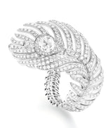 Harrods Boucheron Plume de Paon Large White Gold and Diamond Ring- Buy online at McGrocer