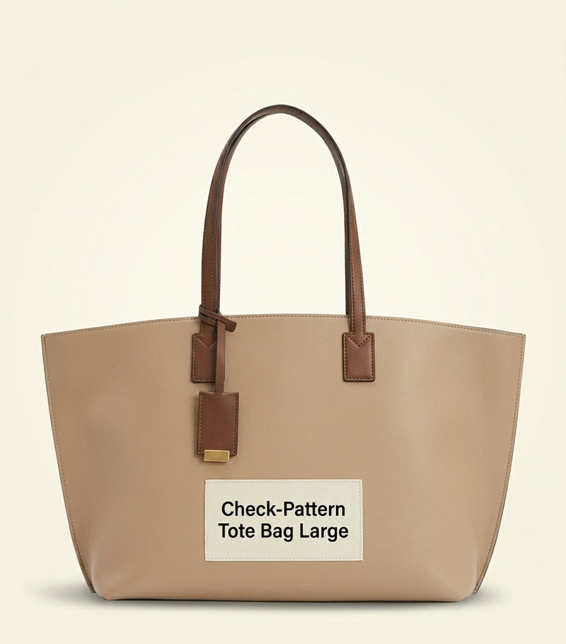 Burberry medium check tote bag with leather charm - British product