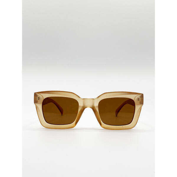 SVNX oversized square sunglasses matte honey (British brand)