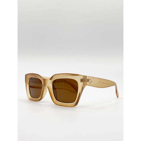 SVNX oversized square sunglasses matte honey (British brand)