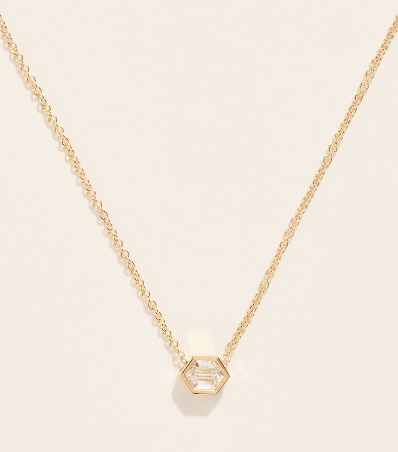 Azlee Trace Necklace yellow gold diamond 18kt, UK version