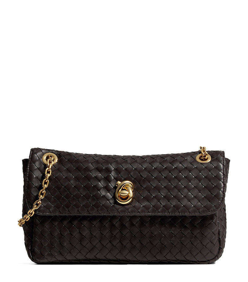 Bottega Veneta Madison shoulder bag lambskin Intrecciato weave, imported from the UK