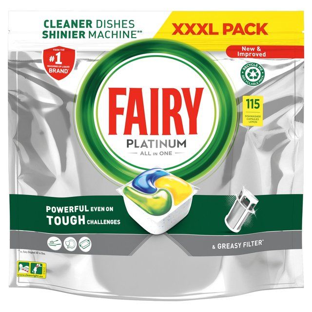 Fairy Automatic Dishwasher Tablets Platinum Lemon 115 per pack