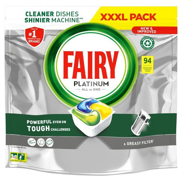 Fairy Platinum All in One Lemon Dishwasher Tablets 94 per pack