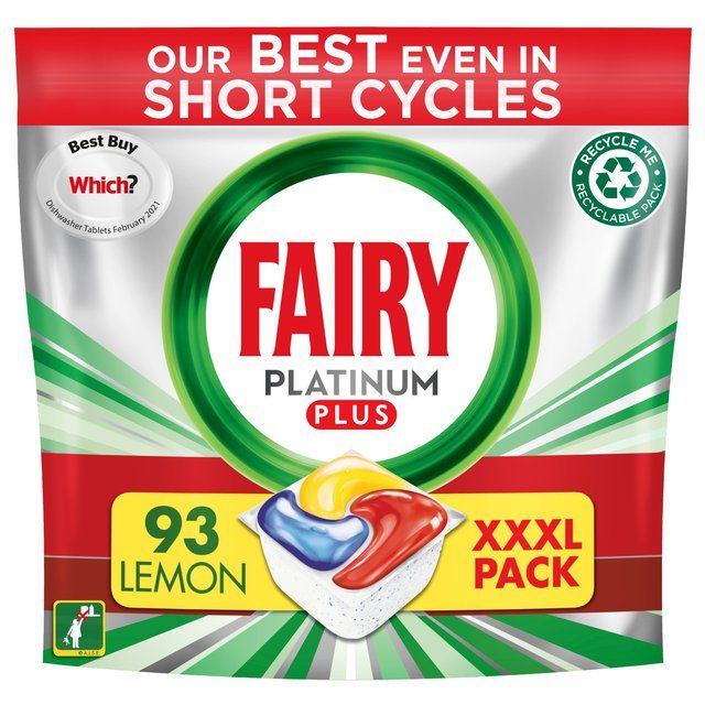 Fairy Platinum Plus Anti Dull Lemon Dishwasher Tablets 93 per pack