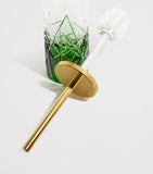 ZODIAC crystal ivy green toilet brush with gold-plated brass handle (British brand)