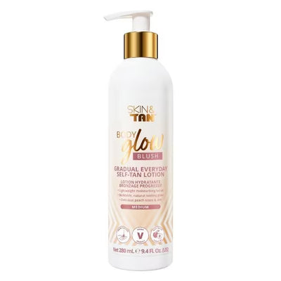 Superdrug Skin & Tan Lotion de bronzage progressif Body Glow Blush Medium 280 ml - Acheter en ligne chez McGrocer