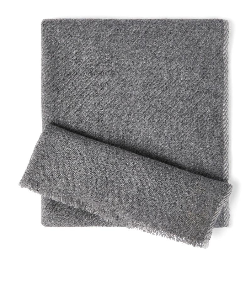 Brunello Cucinelli cashmere fringe-trim scarf 48cm x 170cm (British brand)
