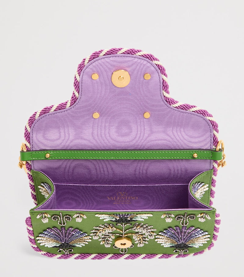 Valentino Garavani small embellished Locò shoulder bag, imported from the UK