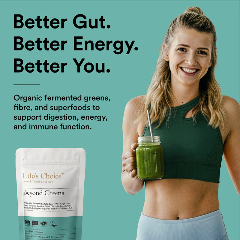 Udo's Choice organic greens powder 255g, imported from the UK