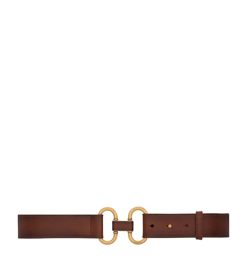 Saint Laurent leather double ring belt 3.5cm, UK version