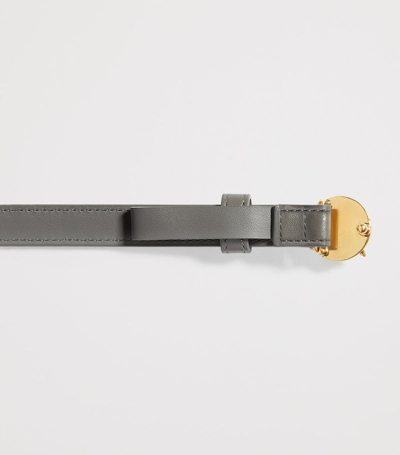 Bottega Veneta leather belt Intreccio weave gold buckle (British brand)
