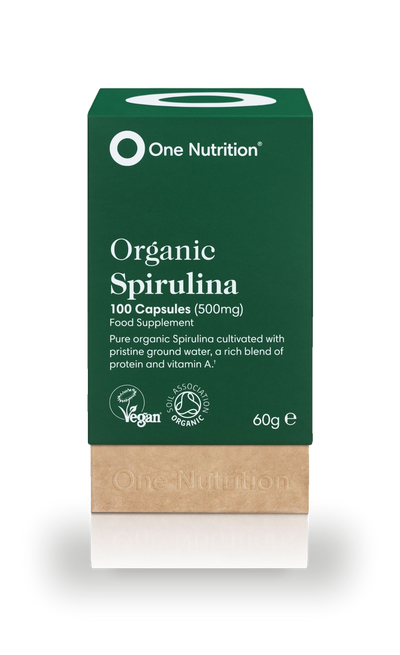 Holland & Barrett One Nutrition Organic Spirulina 500mg 100 Vegecaps- Buy online at McGrocer