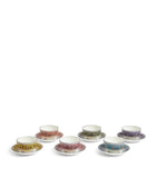 Wedgwood Florentine tea bowls and saucers set of 6 (British brand)