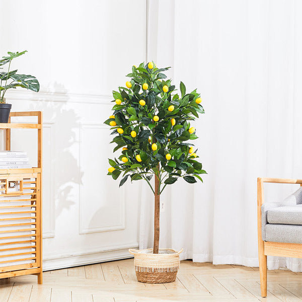 Livingandhome Artificial Potted Lemon Tree 120cm, UK version